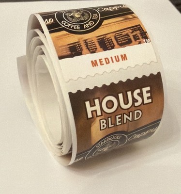 Starbucks Roll Of 19 House Blend Stickers Stamps | eBay