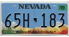*BARGAIN BIN*  2017 Base Home Means Nevada License Plate #65H-183