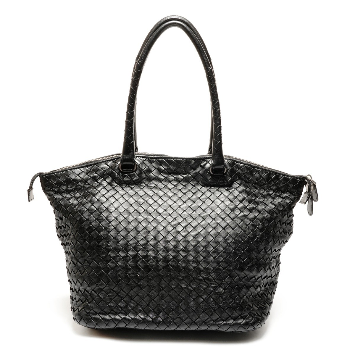Bottega Veneta Intrecciato Leather Tote Bag Black 16.5 x 10.2 x 8.3 in