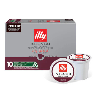 Illy Intenso Bold Roast Coffee, K-Cups, 10 Count, 119g/4.2 oz. Box