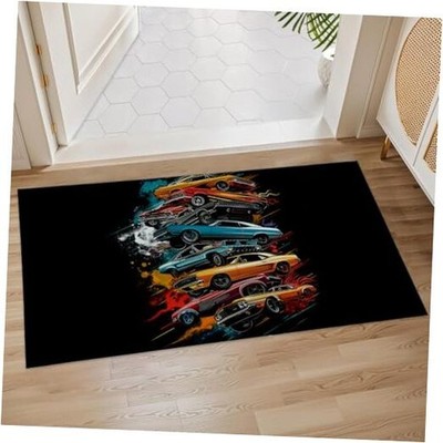 Classic Muscle Car Indoor Door Mat, 17x29.5 Inch, Floor Area Rug for Entryway, 