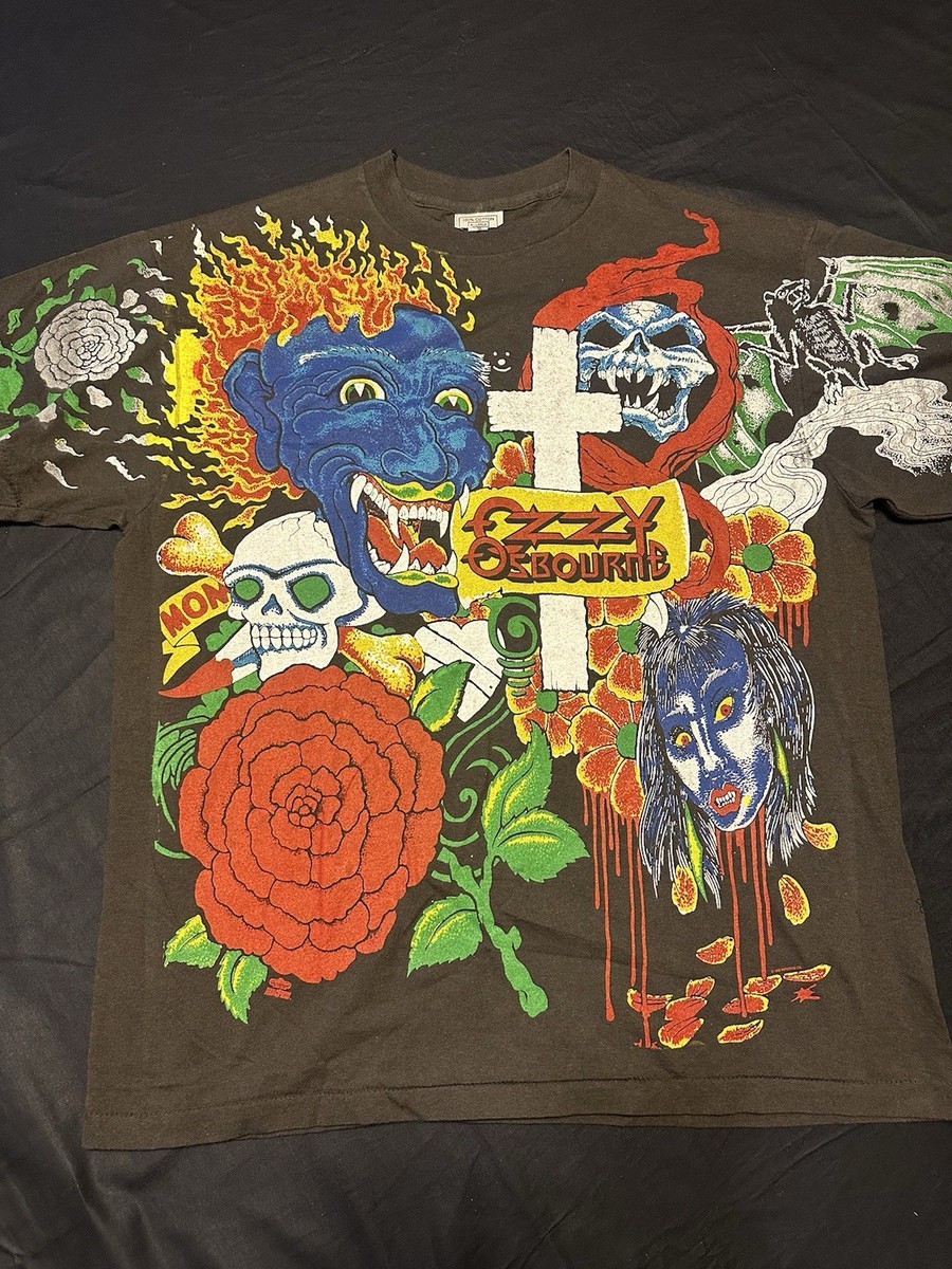 Vintage Ozzy Osbourne Tattoo Tour REPRINT 1992 Single Stitch AOP