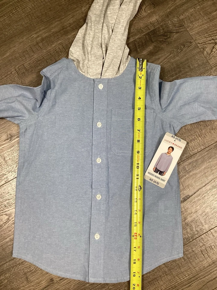 Juego de 2 camisas con capucha tejidas manga tronco Lucky Brand para niños talla XS 4/5 escuela nuevas con etiquetas Foto 3 de 4