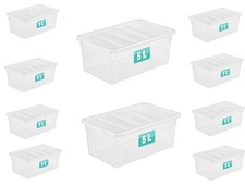 10 x PLASTIC LADIES SHOE BOX STORAGE STACKABLE CLEAR BOX DRAWER TRANSPARENT UNIT