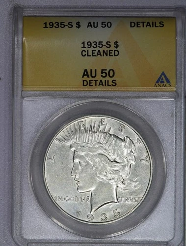 1935-S Peace Dollar $1 ANACS AU50 Details