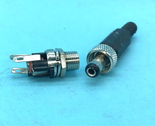 30 set M8 5.5mm x 2.5mm DC Plug & Power Socket Lockable Copper Panel Connector - Picture 2 of 2
