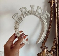 BRIDE Pearl Headband Bachelorette Hair Accessory