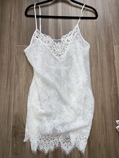 JONQUIL by DIANE SAMANDI VINTAGE GOWN WHITE INTRICATE LACEWORK Dress Large