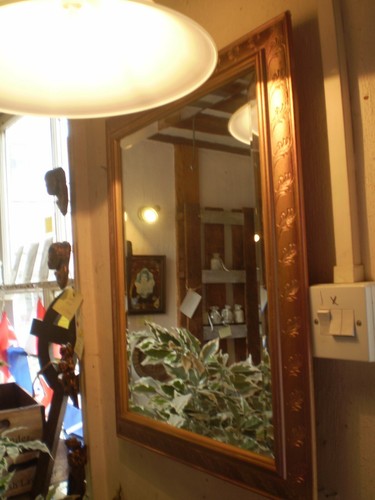 VINTAGE DANISH 1970'S BEVELLED EDGE MIRROR, GREAT CONDITION - Picture 2 of 3