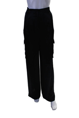 Marella Sport Womens Birillo Hook & Eye Straight High Rise Pants Navy Size 10