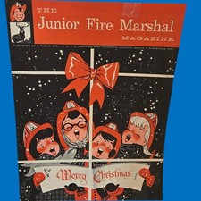 Junior Fire Marshall Mag USA 1957 Public Service Safety MCM Cartoon Illustration