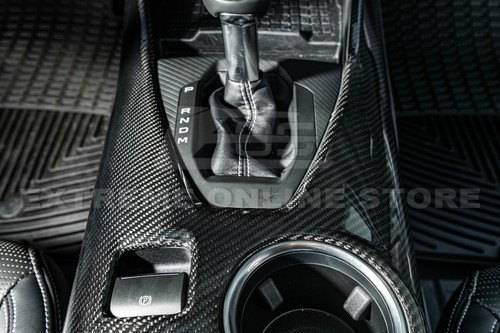 For 24-Up Ford Mustang Interior CARBON FIBER Integrated Center Console Cover - Picture 17 of 24