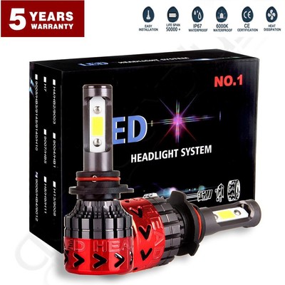 RIDROID 4-Sides LED Headlight Kit - 9006/HB4 2400W 6000K 360,000LM Hi/Low Beam Bulbs (Pair)