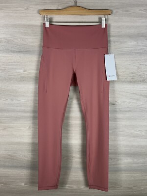 Lululemon Wunder Train HR Tight 25'' Pockets Size 6 Brier Rose BRRO 08149