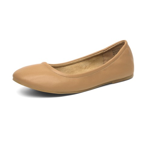 Damen-Ballerina flache Ballerina-Ballerinas runde Zehenpartie bequeme flache Wanderschuhe - Bild 8 von 42