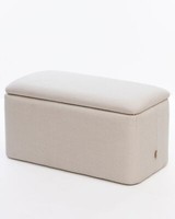Six Polsterhocker Stauraum Bouclé Weiss Pouf Stabil Bequem Hocker Aufbewahrung