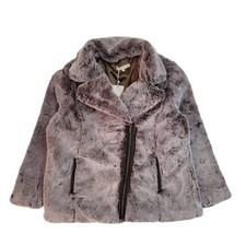 Anthology Grey Zipped Faux Fur Jacket Uk Women's Size 20 Bnwt Ee280