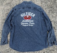 Rare Vintage TOMMY HILFIGER Jeanswear Genuine Parts Denim shirt TH 50 90s XL