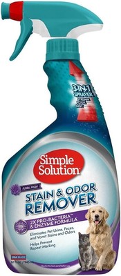 Simple Solution Pet Stain and Odor Remover, Cleaning Power | Floral Fresh, 32 Oz