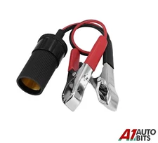 12V 24V Battery Clip To Car Cigarette Lighter Female Socket Cable Clamp Adapter