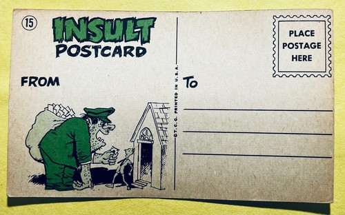 1966 Topps Insult Vintage Monster Postal #15 ¡Déjame ir, amante! ❤️ - Imagen 2 de 3