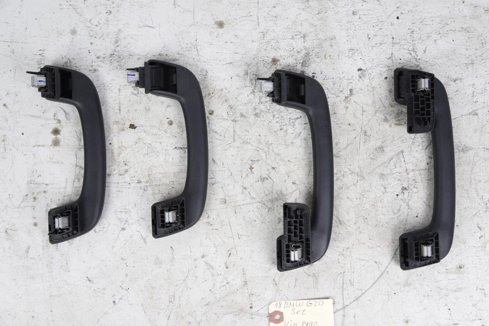 Manijas de agarre de techo BMW G30 4 piezas OEM negras 2017-2022 530i/540i delanteras traseras Foto 3 de 4