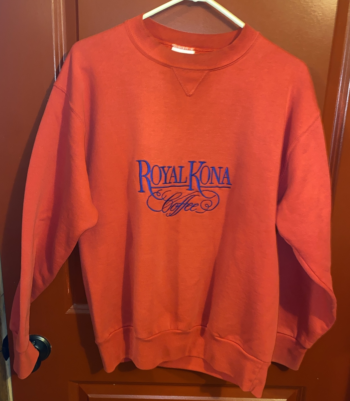 Vintage Rare Royal Kona Coffee Red Hawaii Pullover Sweater Signal Sports Large