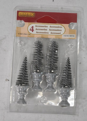 Lemax Christmas Village Cone Shaped & Sculpted Topiary 4 Pack Home Decor