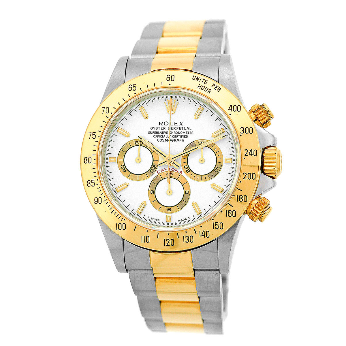 Rolex Cosmograph Daytona 16523 Silver and Gold Oyster Bracelet