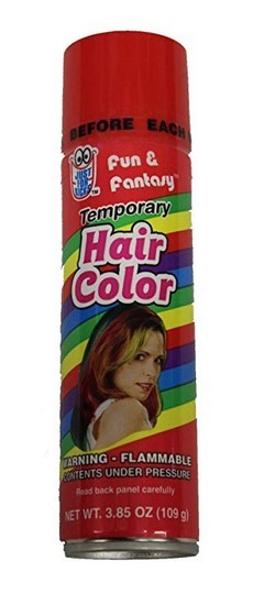 Halloween Fluorescent Red Temporary Hair Color Perfect for Party (1 Can)