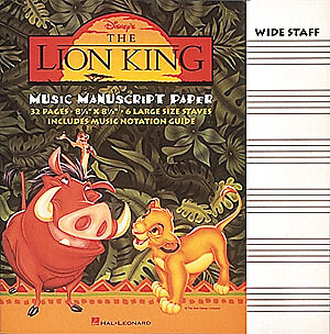 The Lion King Music Manuscript Paper - Wide Staff  Manuscript Paper  Book [Softc
