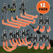 12 Pack Steel Garage Storage Utility Double Hooks Wall Organizer Tool Hanger
