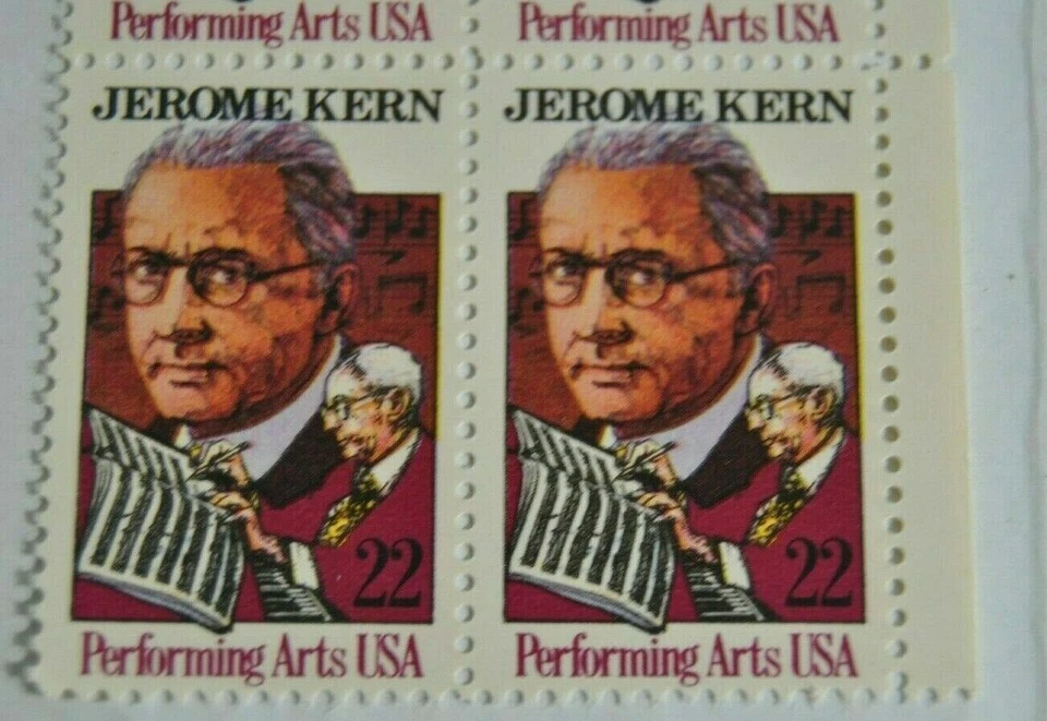 JEROME KERN Postage Stamps Plate Block Of Four .20c Stamps Scott # 2110 - Image 3 of 4