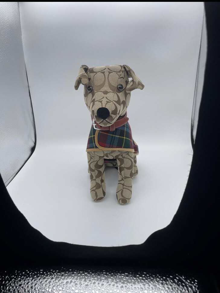 Coach signature stuffed dog with collar and jacket | eBay