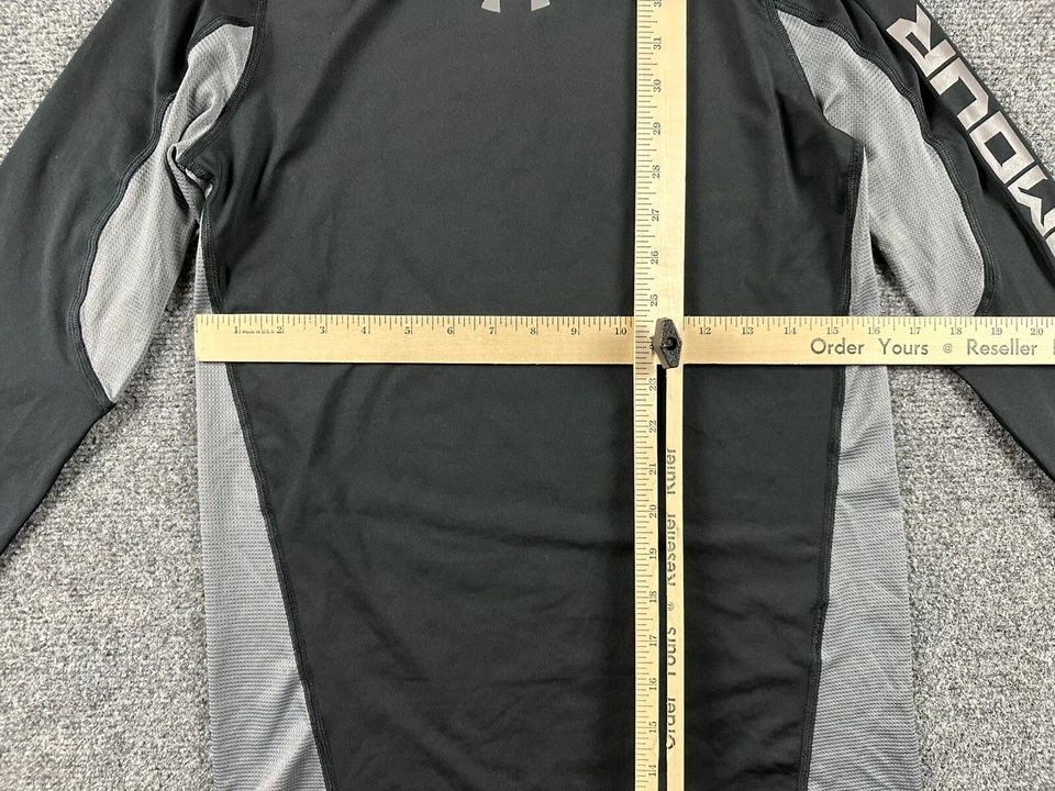UNDER ARMOUR Heat Gear Youth Large Black/grey L/S Athletic Compression Shirt - Изображение 3 из 4