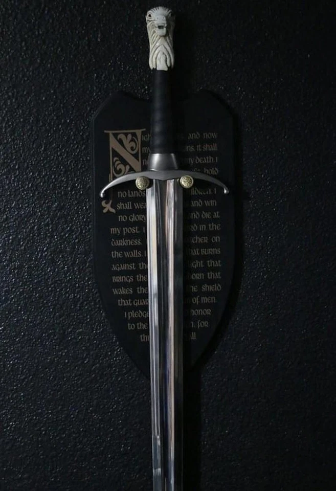 Réplica de espada de acero inoxidable JON SNOW de la serie GOT con funda, placa de pared Foto 2 de 4