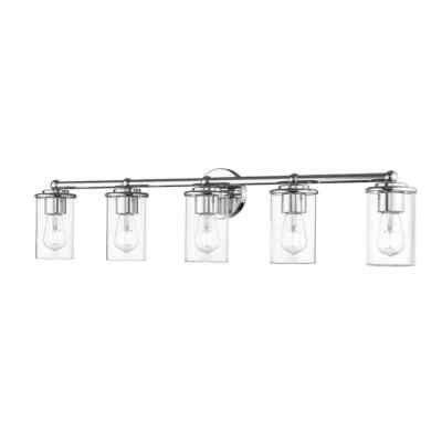 Unbranded Thayer 39 in. 5-Light Chrome Vanity Light w/ Clear Glass Shade