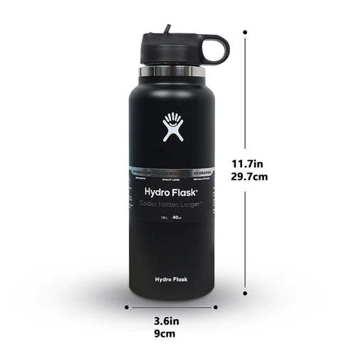 Hydro Flask 40 oz bottiglia d'acqua in acciaio inox a bocca larga isolata sottovuoto - Foto 8 di 14