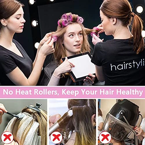 Lockenwickler Große Locken Set 48 Stück Selbsthaftende Haftwickler in 3 Größ... - Bild 4 von 4