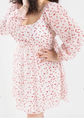  NWT Mi Ami Short Floral Dress Francesca's Long Sleeve Size 3X
