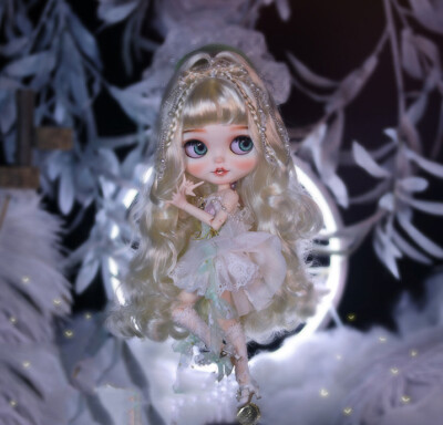 12'' Blythe doll Nude hand makup eyebrow carved tooth blonde hair Joint body gift