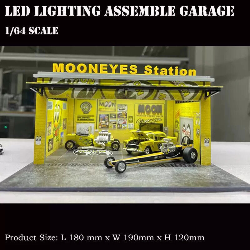 Iluminación LED 1:64 Garaje Modelo Estacionamiento Coche Estación - Gulf Montaje Kit Juguete
