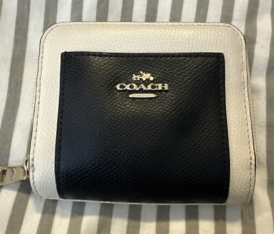 Coach colorblock chalk black bi-fold wallet