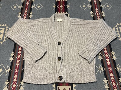 Loulou Studio Womens Gray Wool Alpaca Oversized Cardigan Saura T24