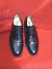 Johnston  Murphy Brinley Blk Sheepskin Leather Sz 9M Cap Toe 15-1295 Shoes USED
