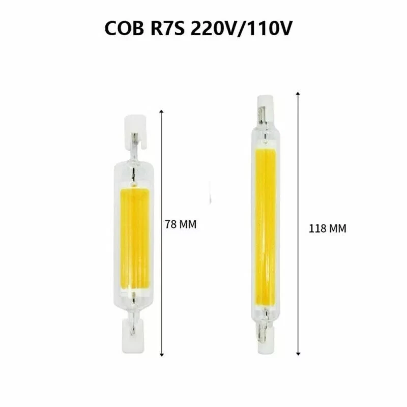 LED R7s 78mm 118mm Glasröhre Glühbirne Dimmbar COB Birne Ersetzen Halogenlampe - Bild 2 von 4