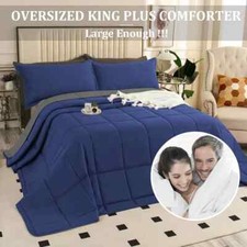 128x120 Oversized King Plus Comforter, Extra Large King Size Quilts 3 Pieces ...