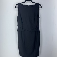 Talbots Womens 12 Sheath Dress Sleeveless Stretch Little Black Dress Lined