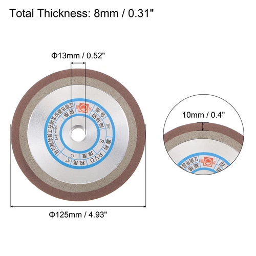 125mm Diamond Aluminum Grinding Wheel 13mm Bore 150 Grit Carbide Metal Cutter - Bild 3 von 4
