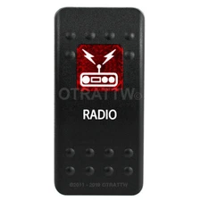 OTRATTW Carling Technologies Contura II Rocker Switch, RADIO, RED LENS